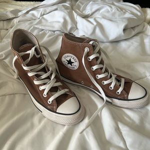 Brown high top Converse